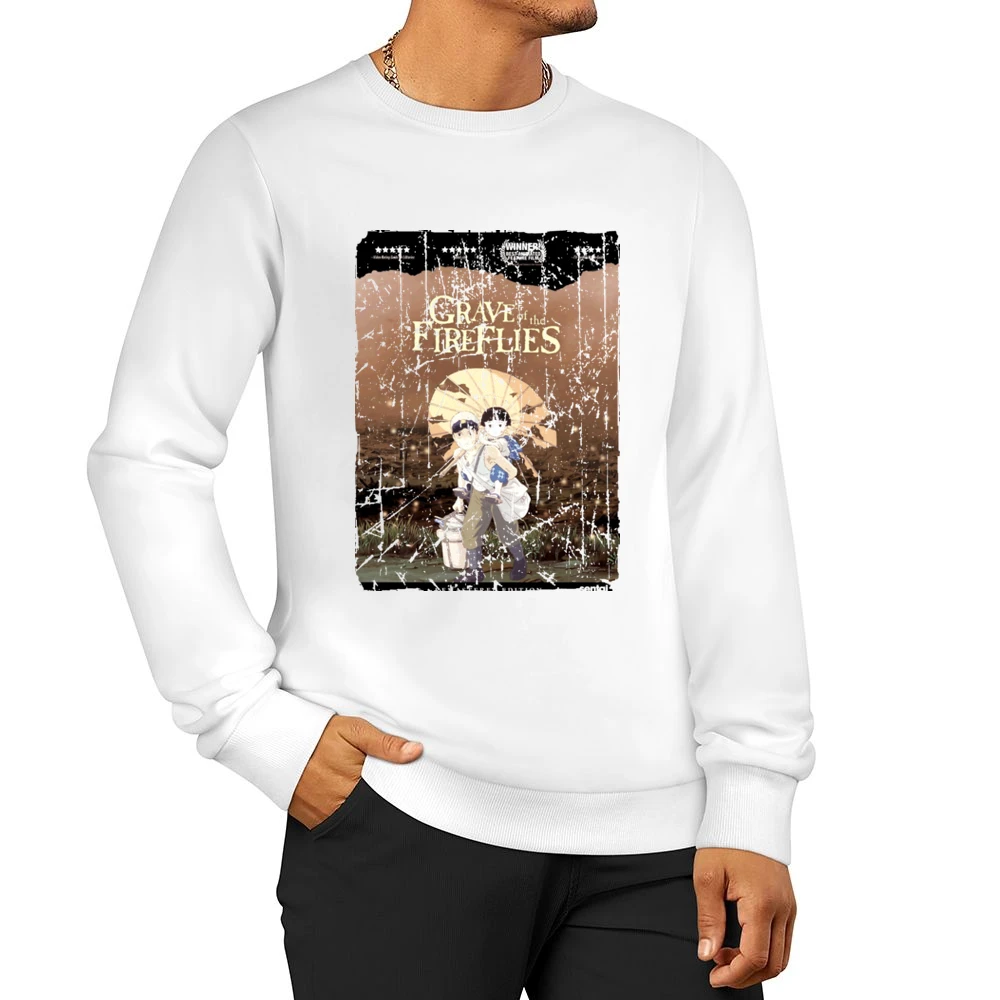 Grave Of The Fireflies Movie Poster Retro Aged Look Men Pullover Sweatshirt