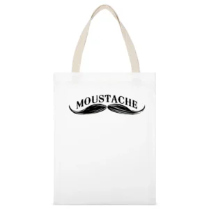 Great Moustache White Canvas Tote Shopping Bag