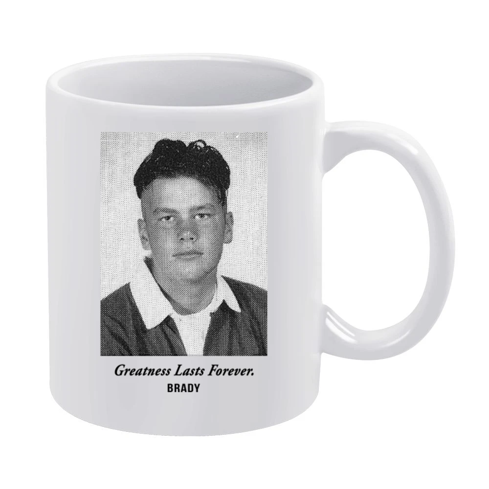 Greatness Lasts Forever Tom Brady Yearbook White Mug
