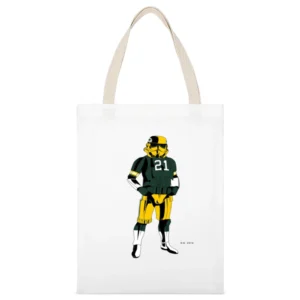 Green Bay Packers Storm Trooper Tshirt White Canvas Tote Shopping Bag