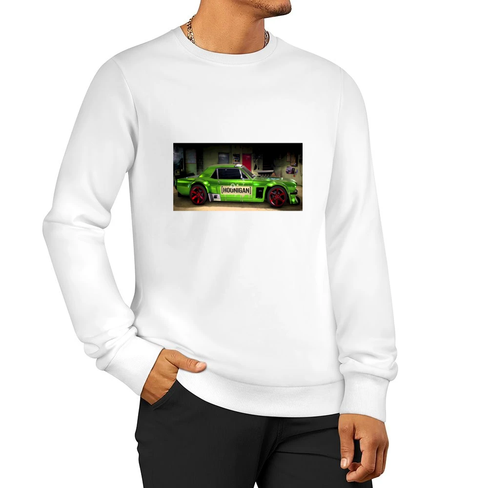 Green Mustang Tshirt Men Pullover Sweatshirt