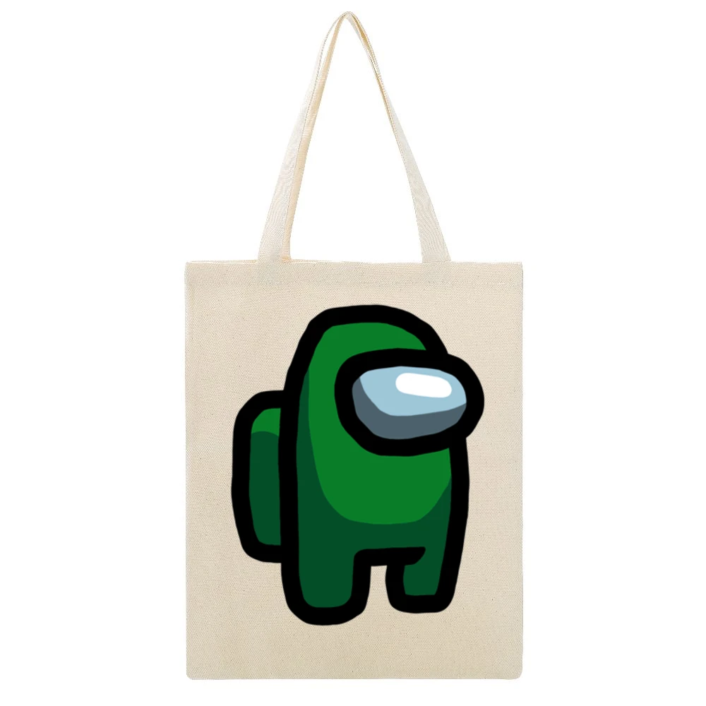 Green Suspect Fun Video Game Fan Beige Canvas Tote Shopping Bag