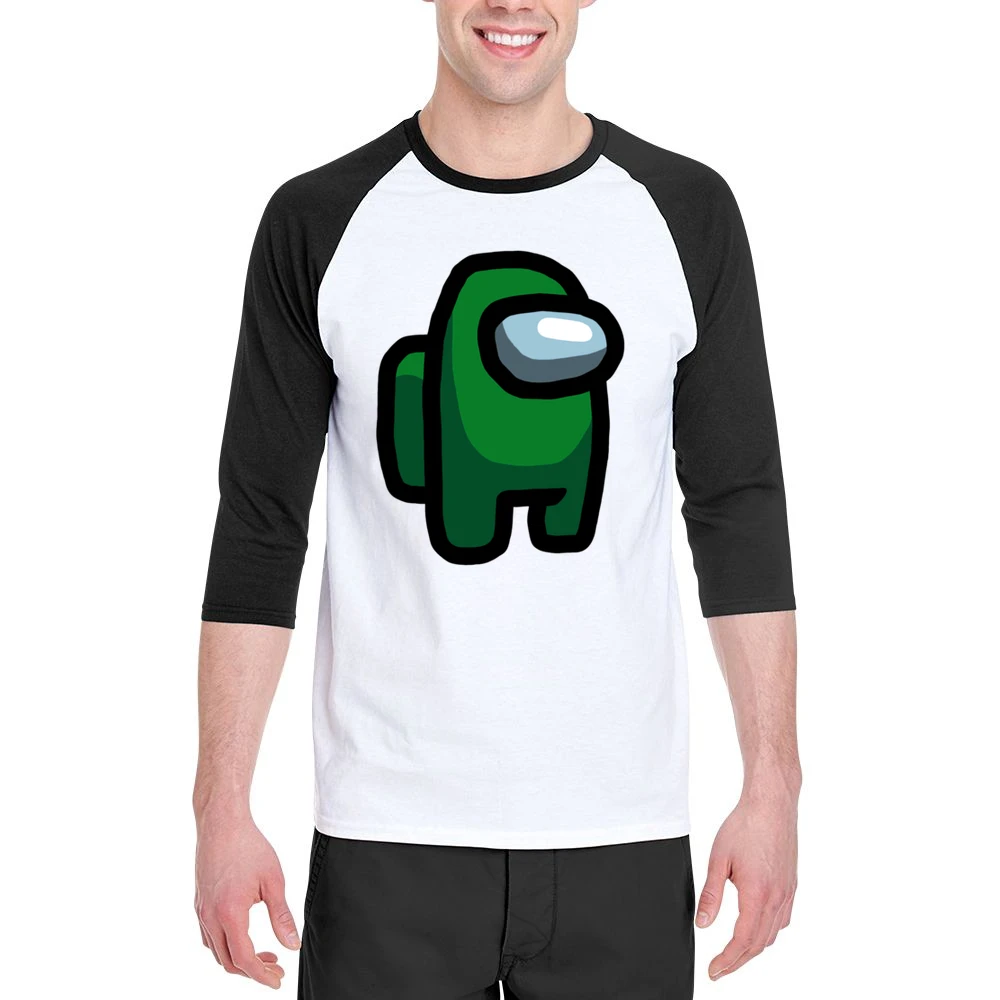 Green Suspect Fun Video Game Fan Men 3/4 Sleeve T-Shirt