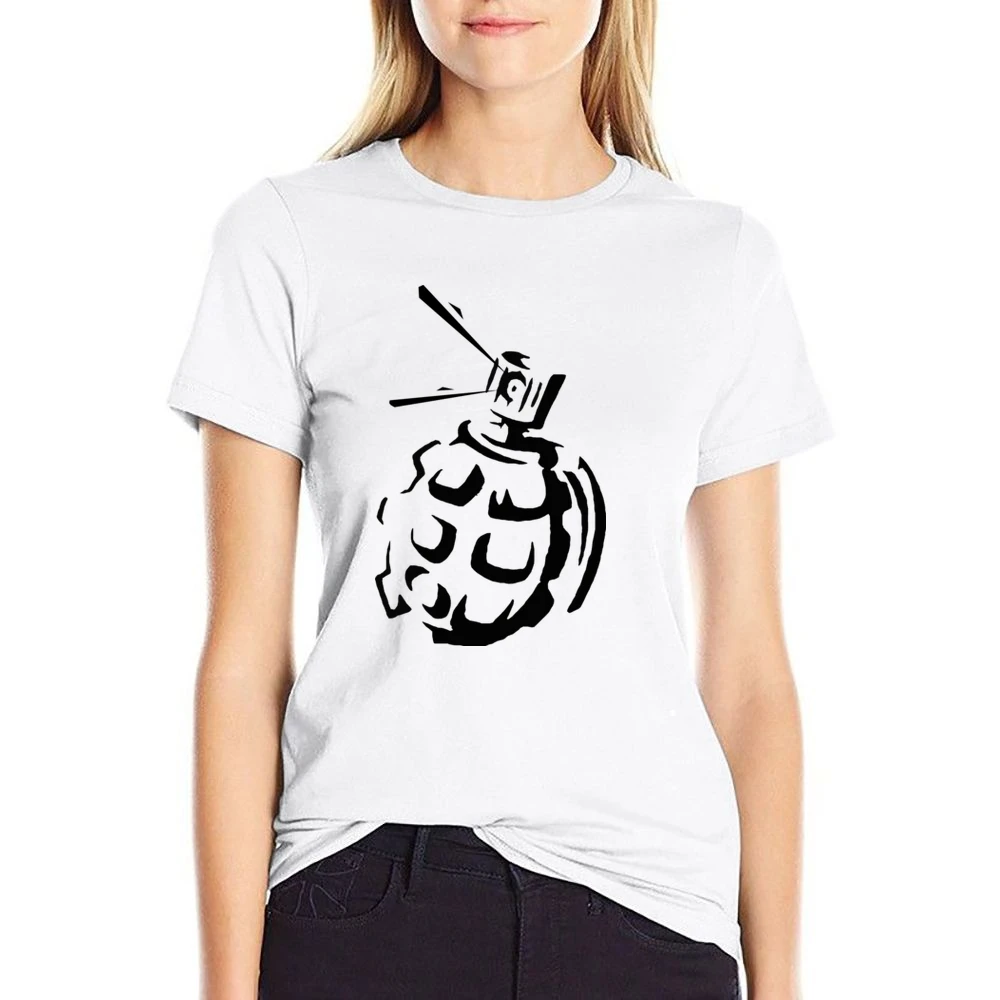 Grenade Tag Graffiti Art US Size Women Ladies T-shirt