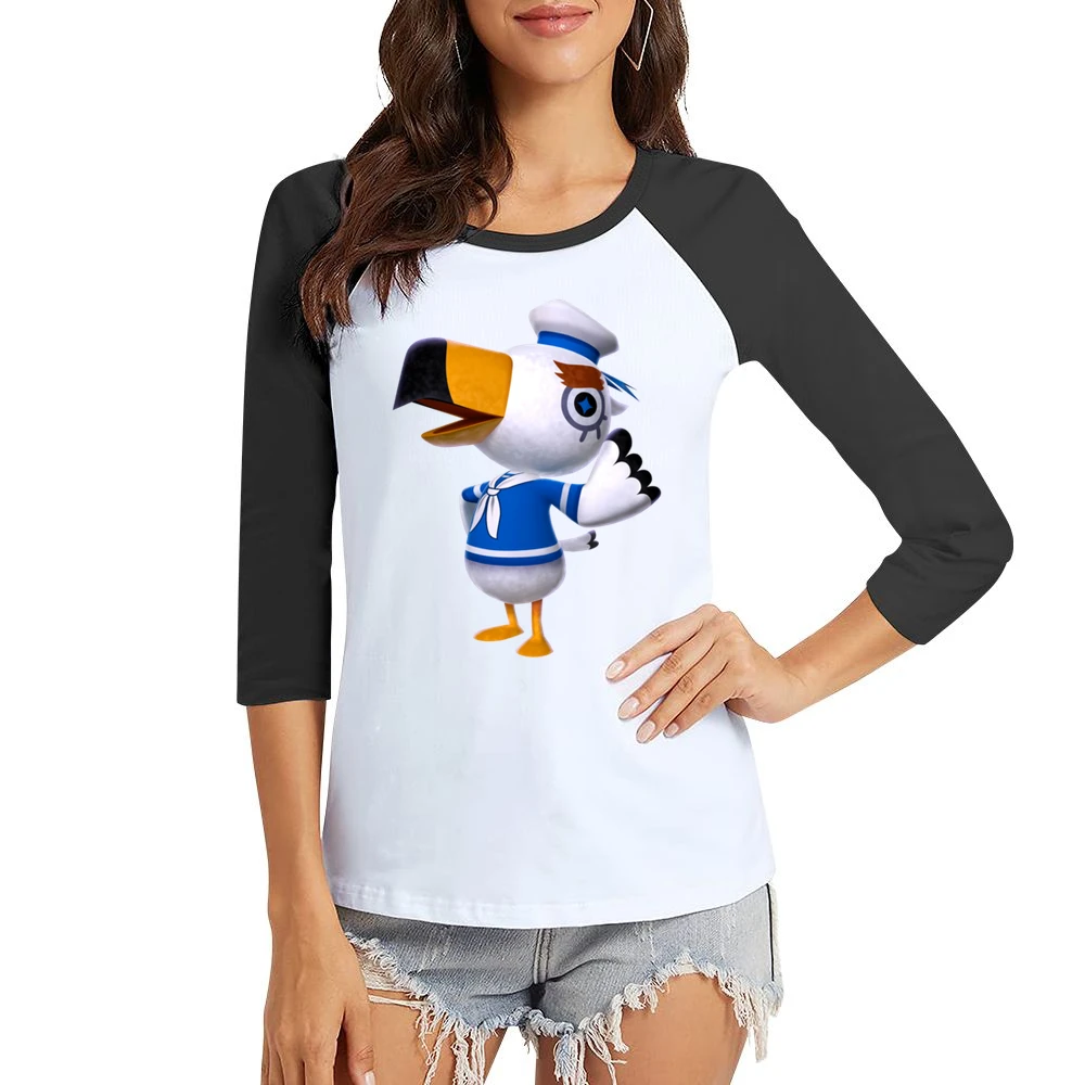 Gulliver From Animal Crossing Nintendo Character Video Game Women Ladies 3-4 Sleeve T-Shirt