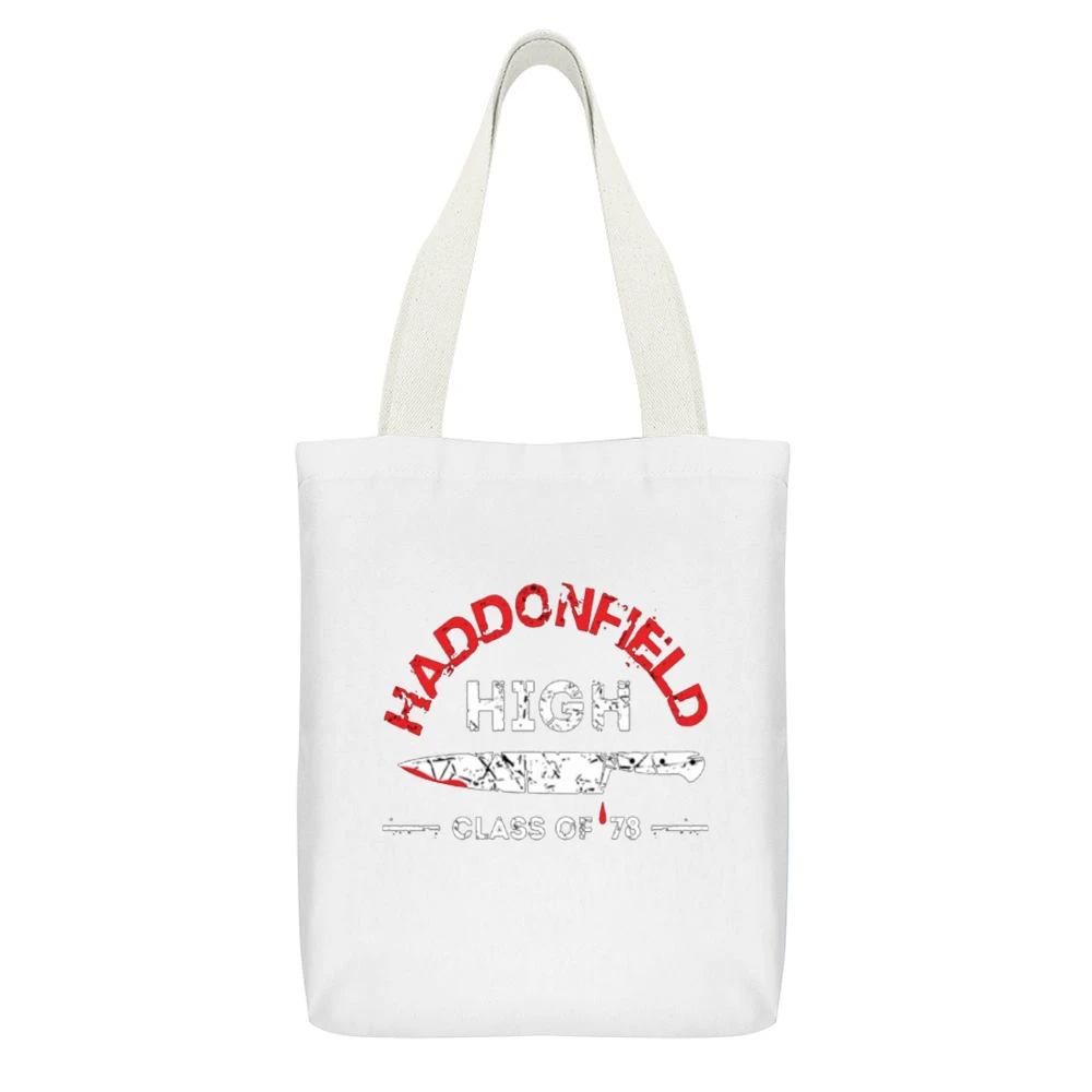 Haddenfield High Class of 78 White Canvas Tote Shopping Bag With Interior Pocket