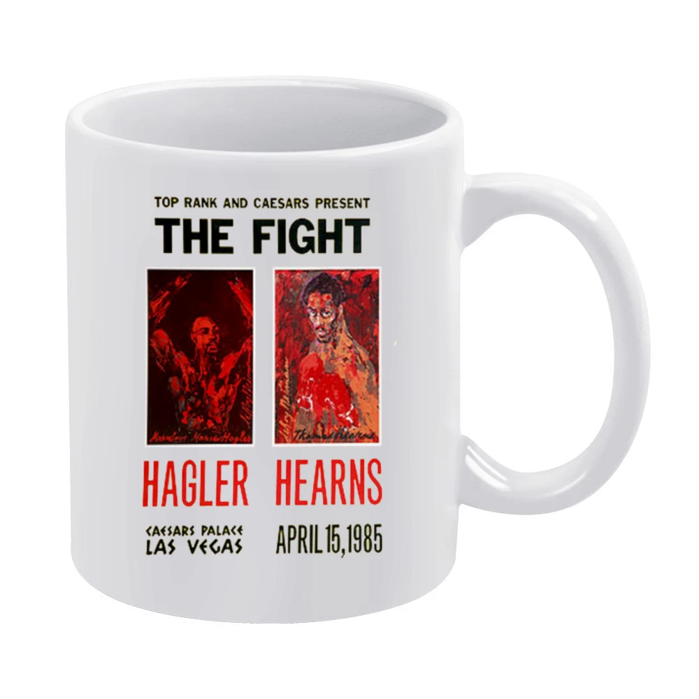 Hagler vs Hearns Boxing Fight Poster White Mug