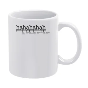Haha Scale Of Funny Lol Text Meanings Fun Graphic Tee Shirt White Mug
