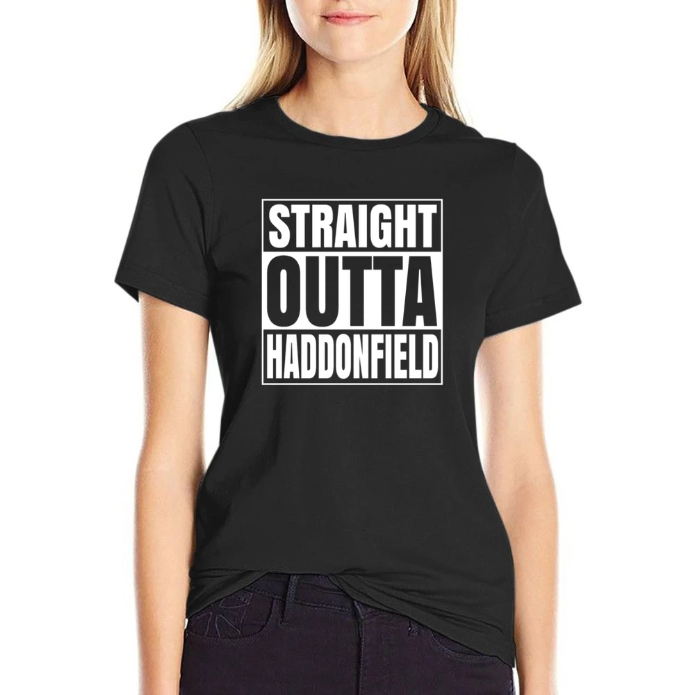 Halloween Straight Outta Haddonfield Tshirt US Size Women Ladies T-shirt