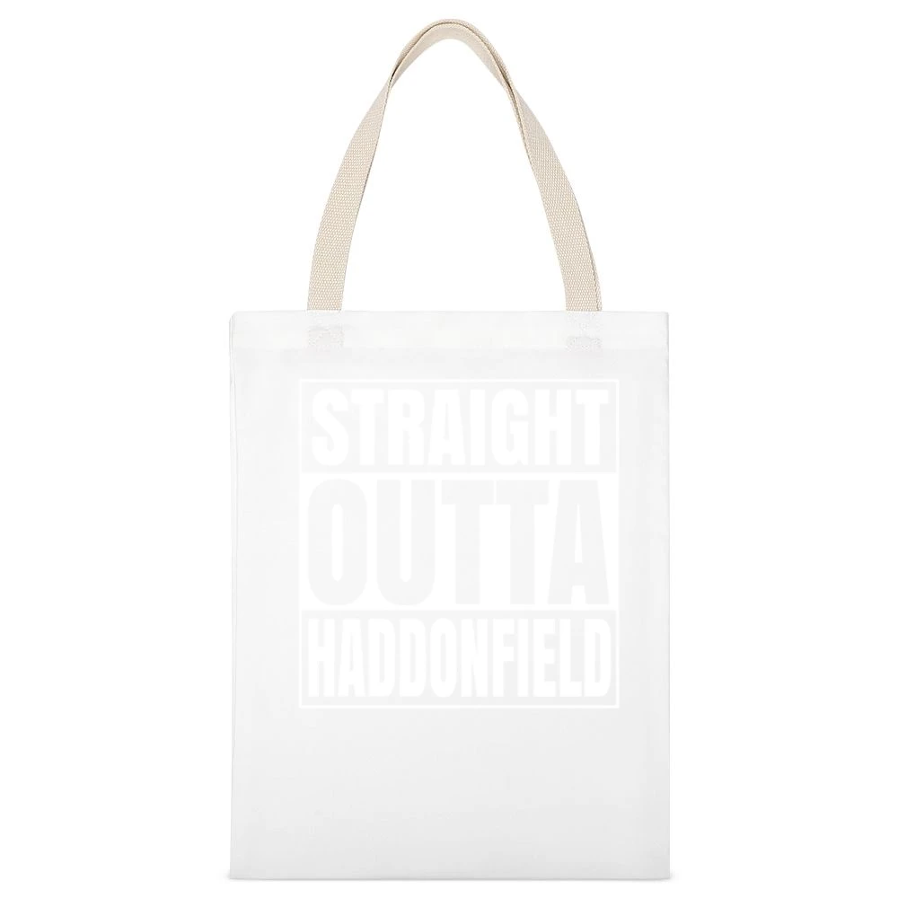 Halloween Straight Outta Haddonfield Tshirt White Canvas Tote Shopping Bag