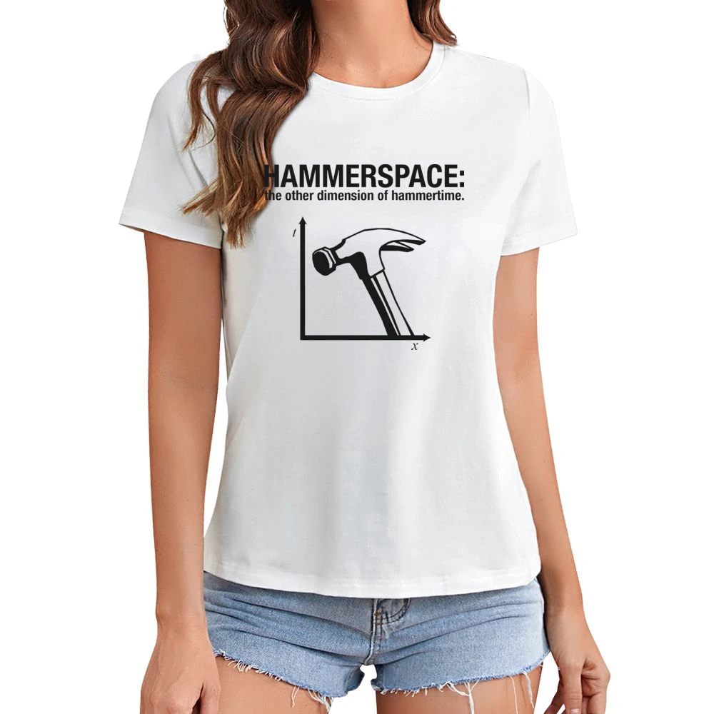 Hammerspace Funny Retro Hammertime Parody Asian Size Women Ladies T-shirt
