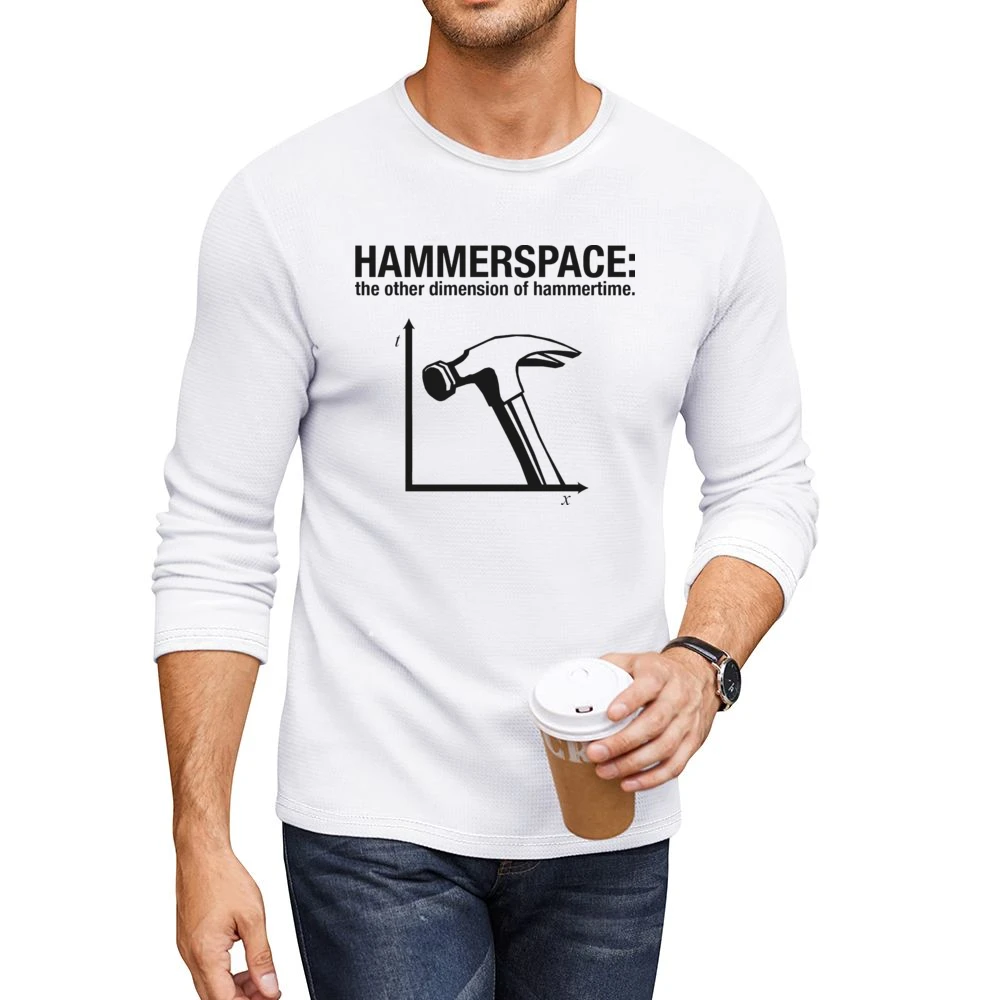 Hammerspace Funny Retro Hammertime Parody Men CrewNeck Long Sleeve T-Shirt