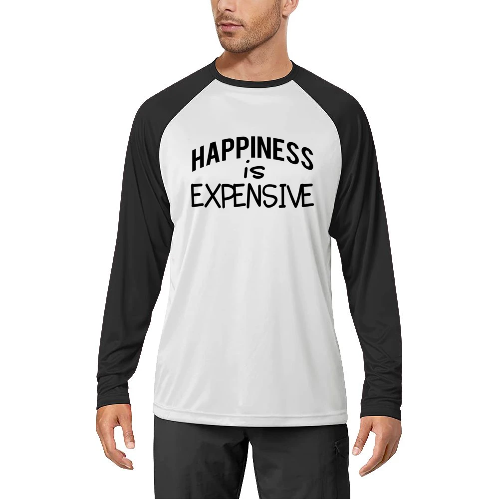 Happiness Is Expensive Fun Shopping Lover Graphic Men Long Sleeve T-Shirt