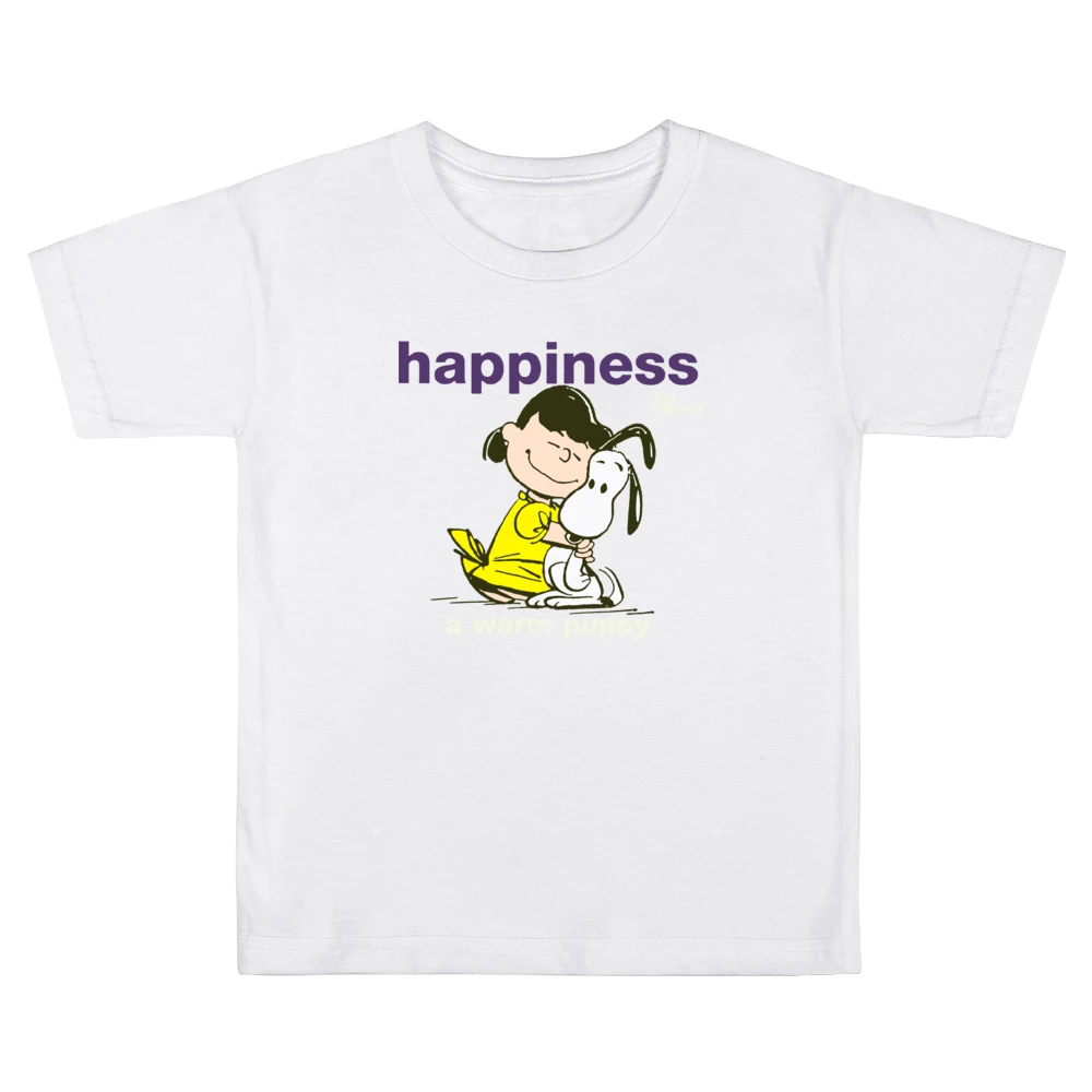 Happiness is a warm puppy - girls hugh a little dog Kids Boys Girls T-Shirt
