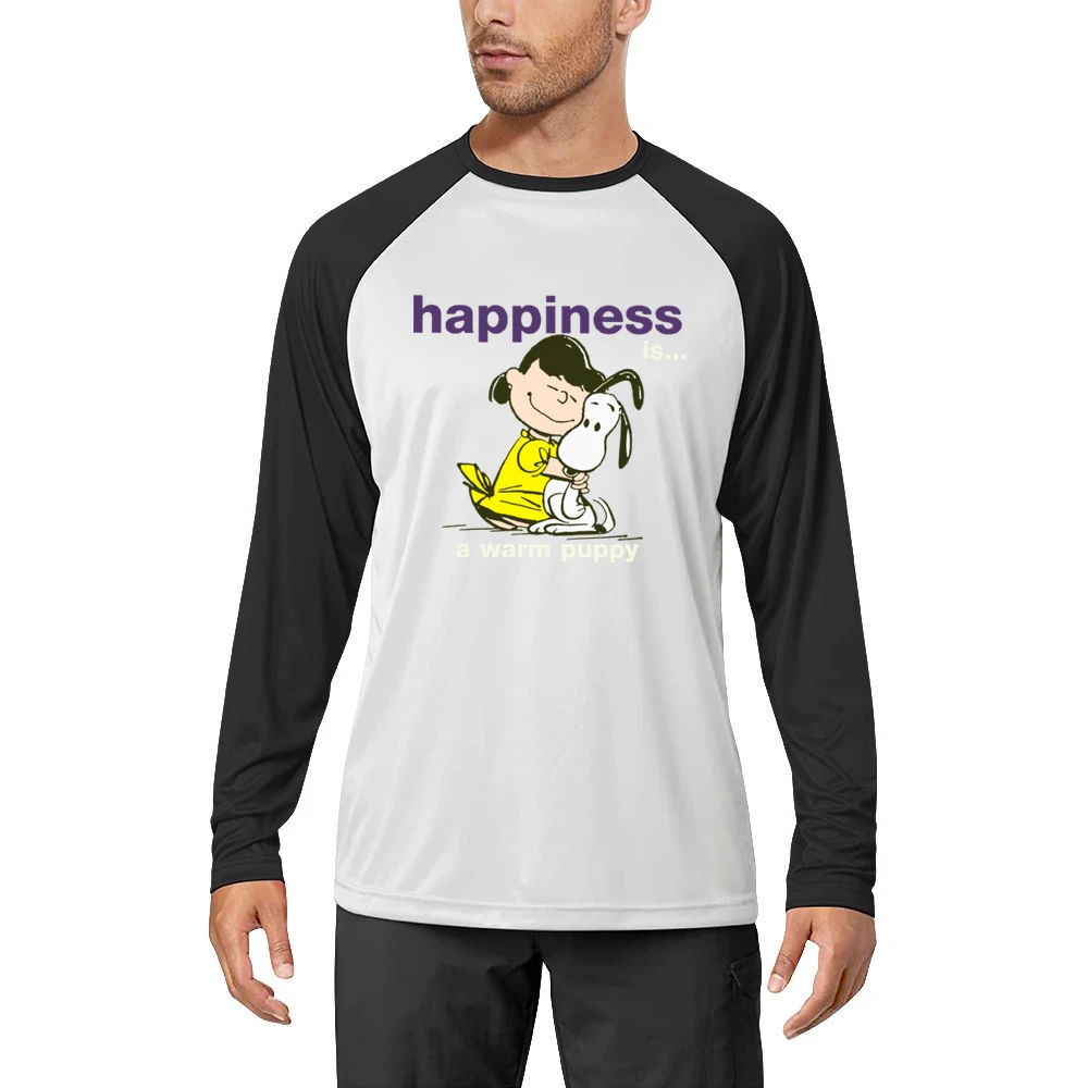 Happiness is a warm puppy - girls hugh a little dog Men Long Sleeve T-Shirt