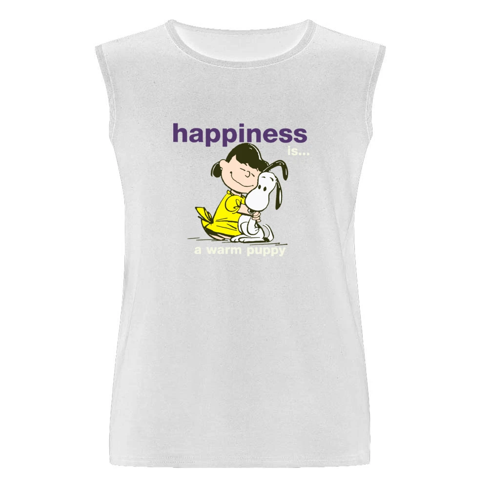 Happiness is a warm puppy - girls hugh a little dog Men Sleeveless T-Shirt