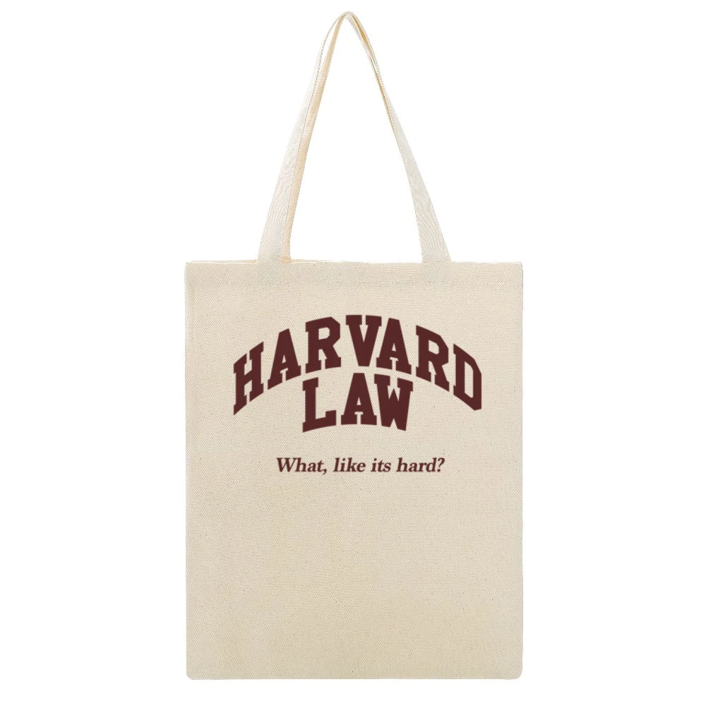Harvard Law What Like Its Hard Funny Legally Blonde Movie Quote Elle W Beige Canvas Tote Shopping Bag