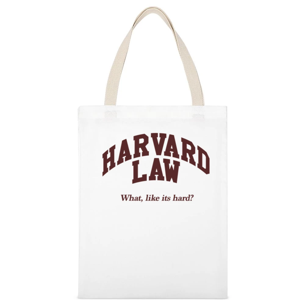 Harvard Law What Like Its Hard Funny Legally Blonde Movie Quote Elle W White Canvas Tote Shopping Bag