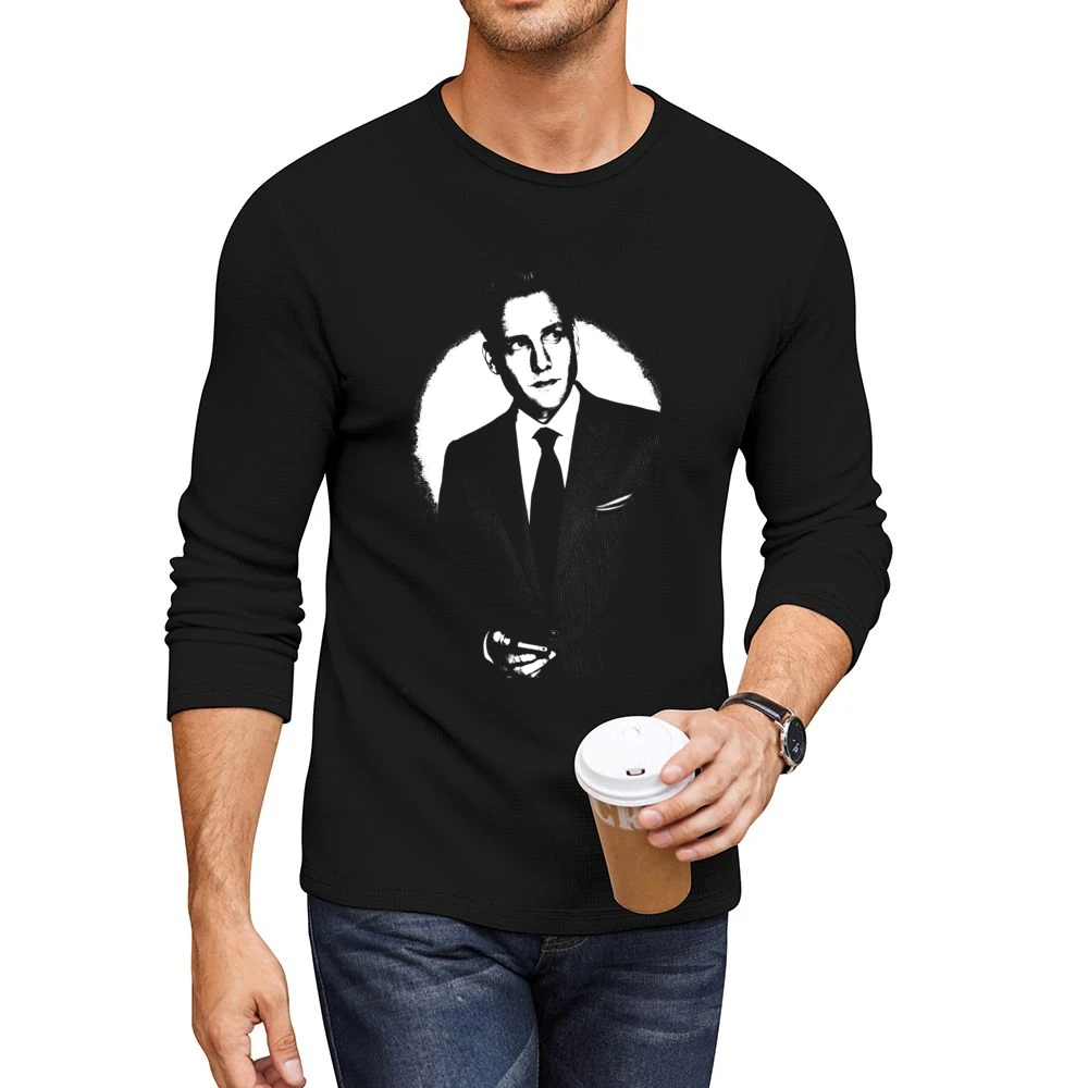 Harvey Specter Suits Popular Graphic TV Show Tee Shirt Men CrewNeck Long Sleeve T-Shirt