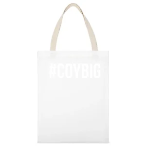 Hashtag COYBIG Come On You Boys In Green Fun Irish Soccer Fan Graphic White Canvas Tote Shopping Bag
