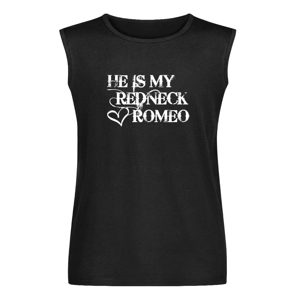 He Is My Redneck Romeo Country Music Aldean Fun Couples Graphic T Shir Men Sleeveless T-Shirt