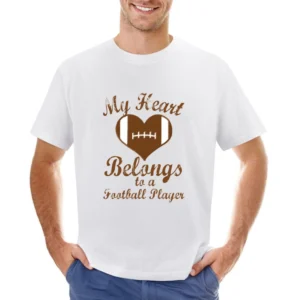 Heart Belongs To A Football Player Fun Tee Shirt Asian Size Men T-Shirt