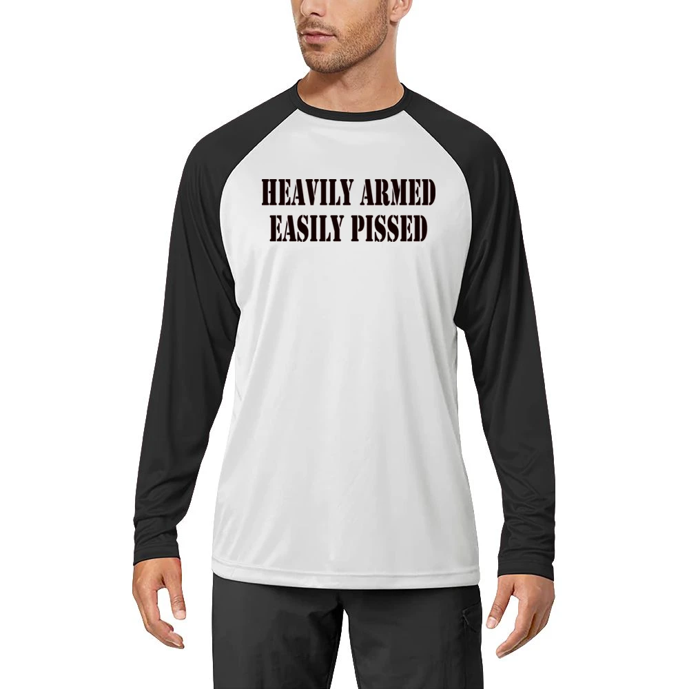 Heavily Armed Easily Pissed Funny Joke Men Long Sleeve T-Shirt