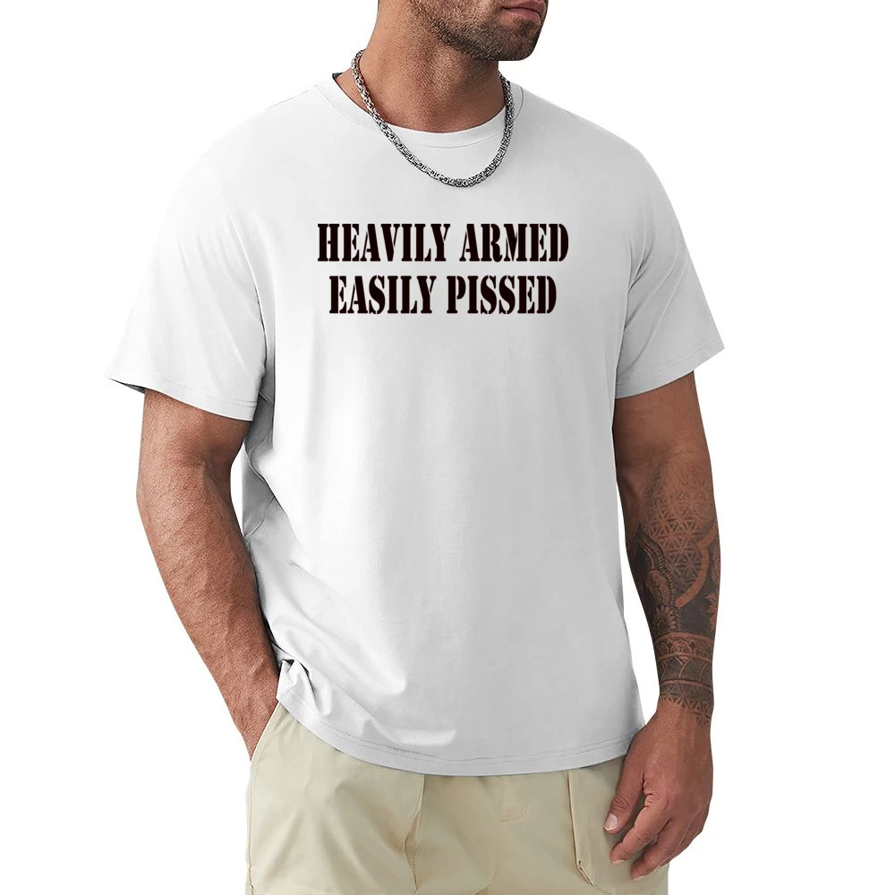 Heavily Armed Easily Pissed Funny Joke Premium Men T-shirt