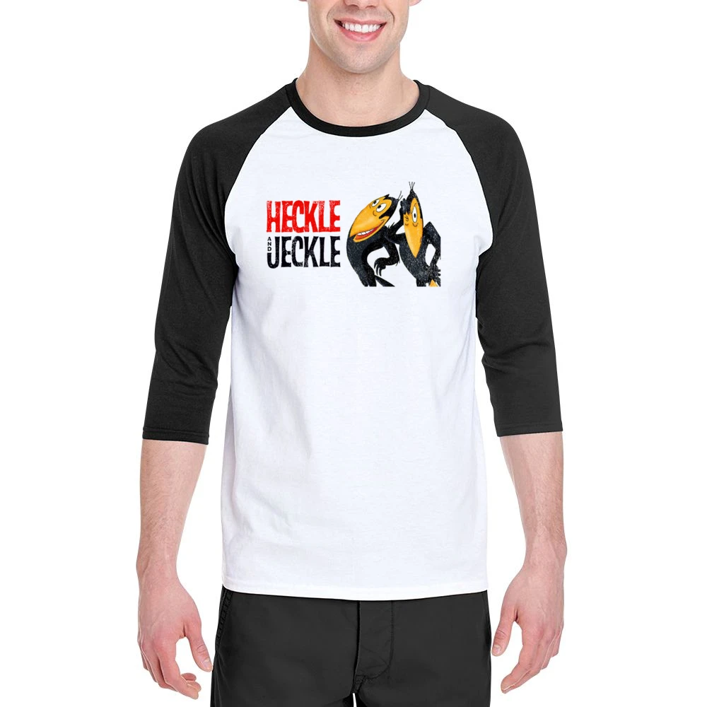 Heckle And Jeckle Fun Cool Vintage Style Distressed Graphic Retro Tv S Men 3/4 Sleeve T-Shirt