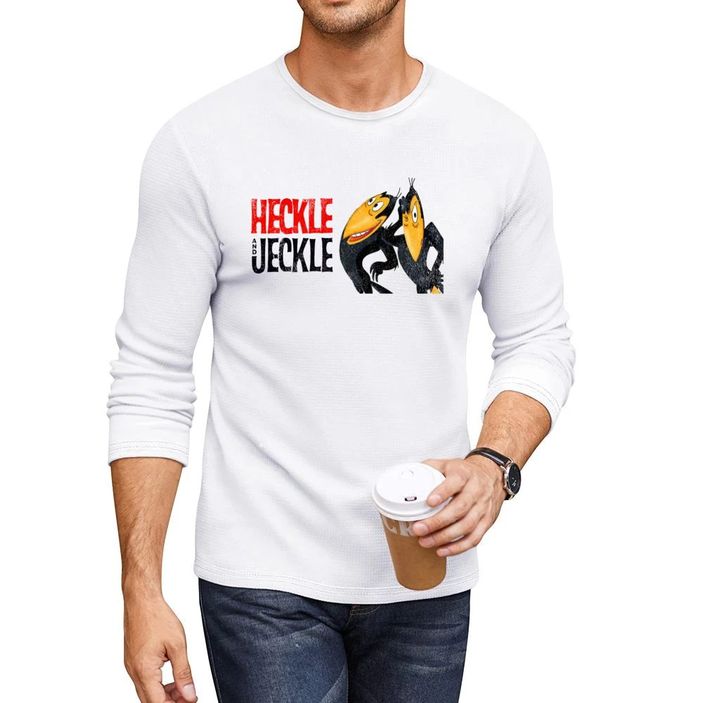Heckle And Jeckle Fun Cool Vintage Style Distressed Graphic Retro Tv S Men CrewNeck Long Sleeve T-Shirt