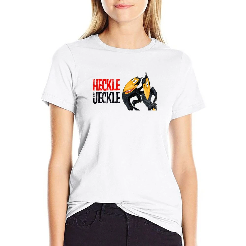 Heckle And Jeckle Fun Cool Vintage Style Distressed Graphic Retro Tv S US Size Women Ladies T-shirt
