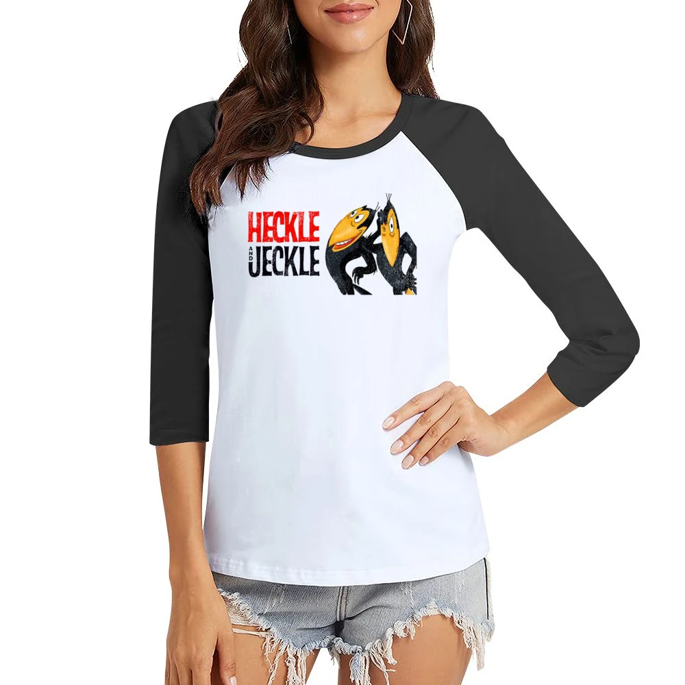 Heckle And Jeckle Fun Cool Vintage Style Distressed Graphic Retro Tv S Women Ladies 3-4 Sleeve T-Shirt