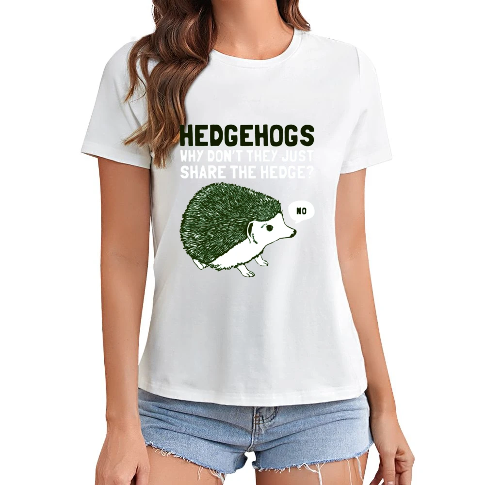 Hedge-hogs why don't they share the hedge? Asian Size Women Ladies T-shirt