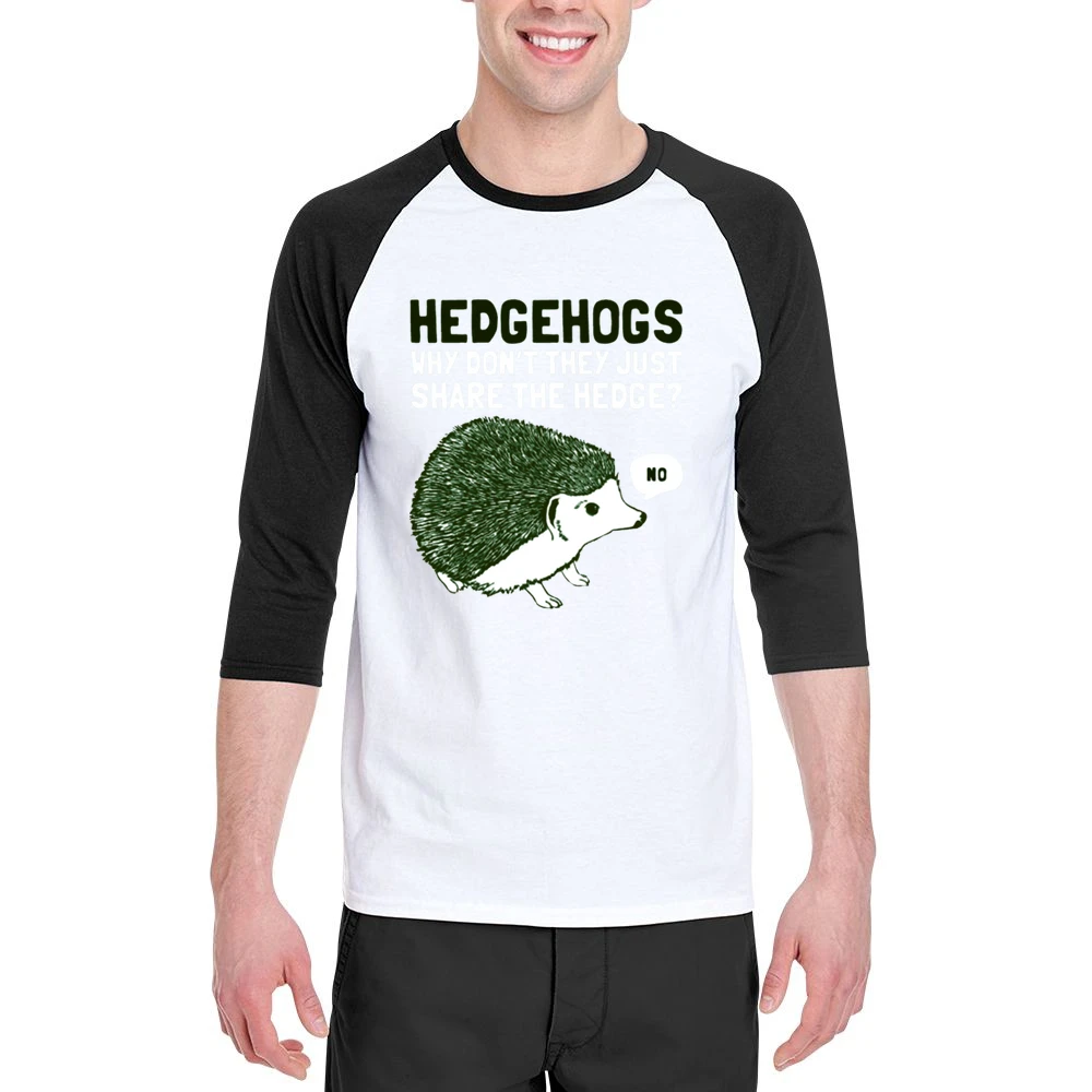 Hedge-hogs why don't they share the hedge? Men 3/4 Sleeve T-Shirt