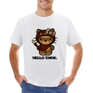 Hello Ewok Cute Funny Star Wars Cartoon Parody Asian Size Men T-Shirt