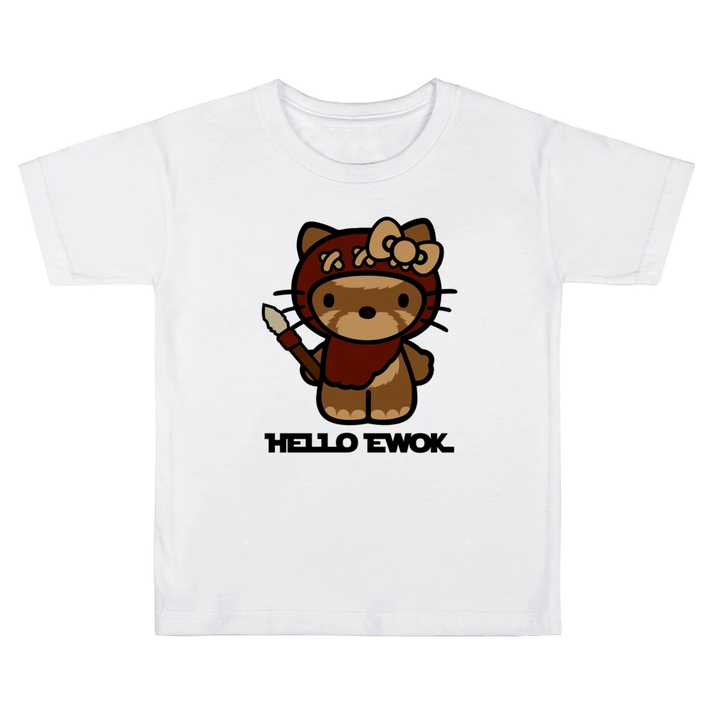 Hello Ewok Cute Funny Star Wars Cartoon Parody Kids Boys Girls T-Shirt