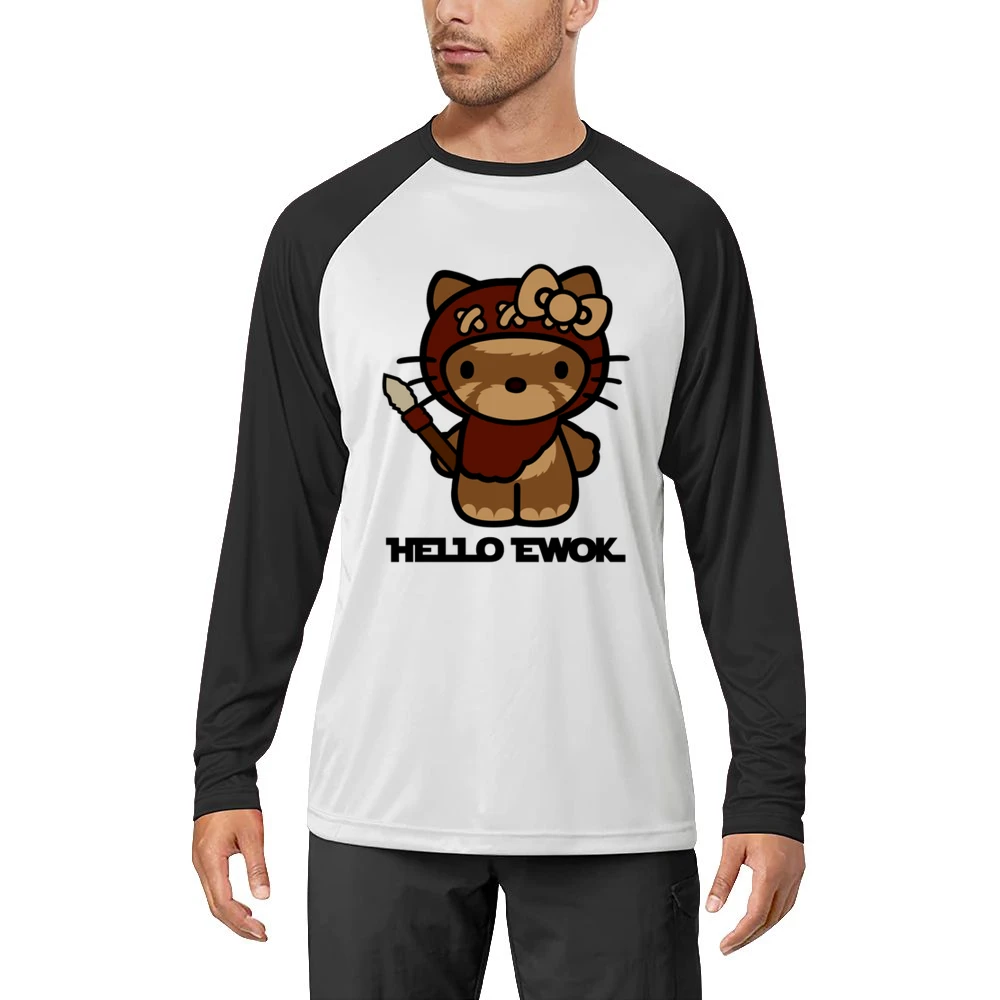 Hello Ewok Cute Funny Star Wars Cartoon Parody Men Long Sleeve T-Shirt