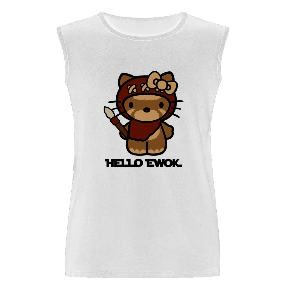 Hello Ewok Cute Funny Star Wars Cartoon Parody Men Sleeveless T-Shirt