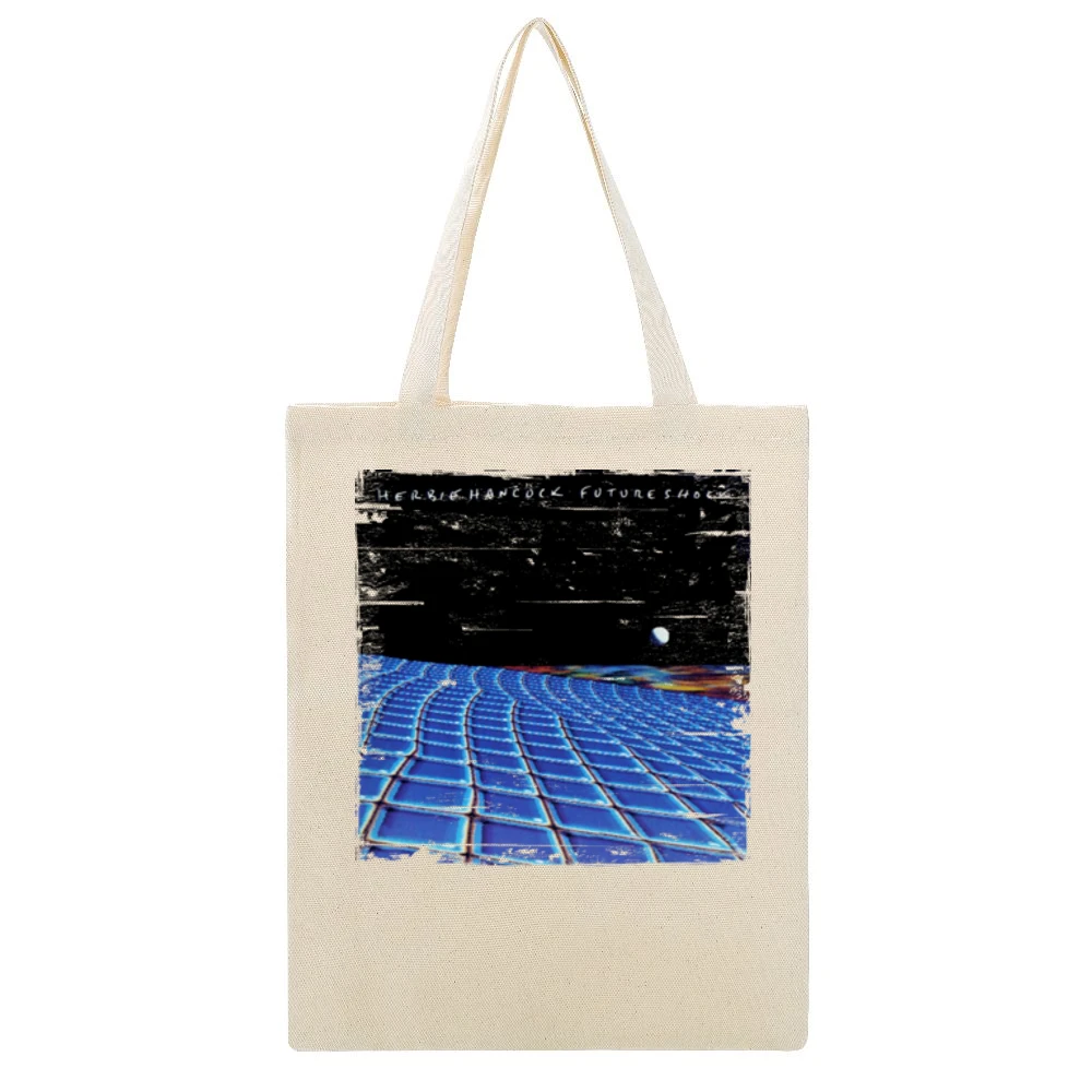 Herbie Hancock Future Shock Album Cover Distressed Image Beige Canvas Tote Shopping Bag