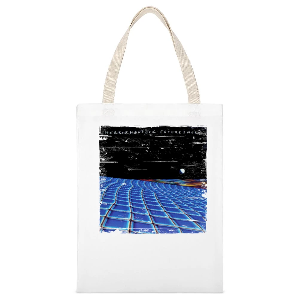 Herbie Hancock Future Shock Album Cover Distressed Image White Canvas Tote Shopping Bag