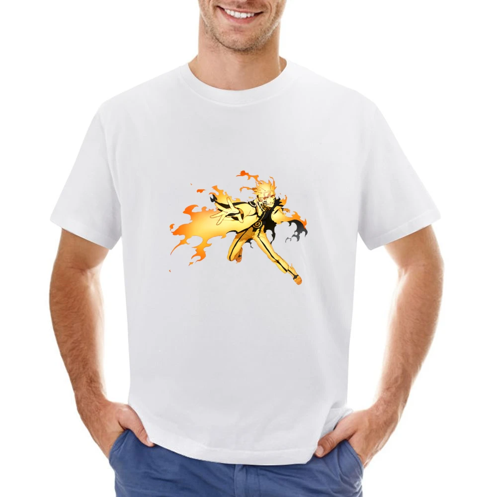 Hermit Naruto sage mode with kurama nine tails beast chakra anime mang Asian Size Men T-Shirt