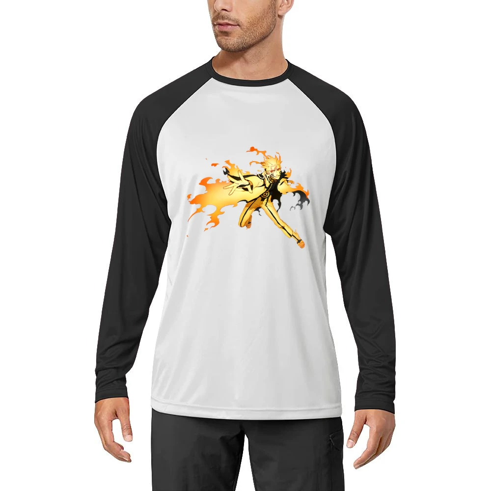 Hermit Naruto sage mode with kurama nine tails beast chakra anime mang Men Long Sleeve T-Shirt