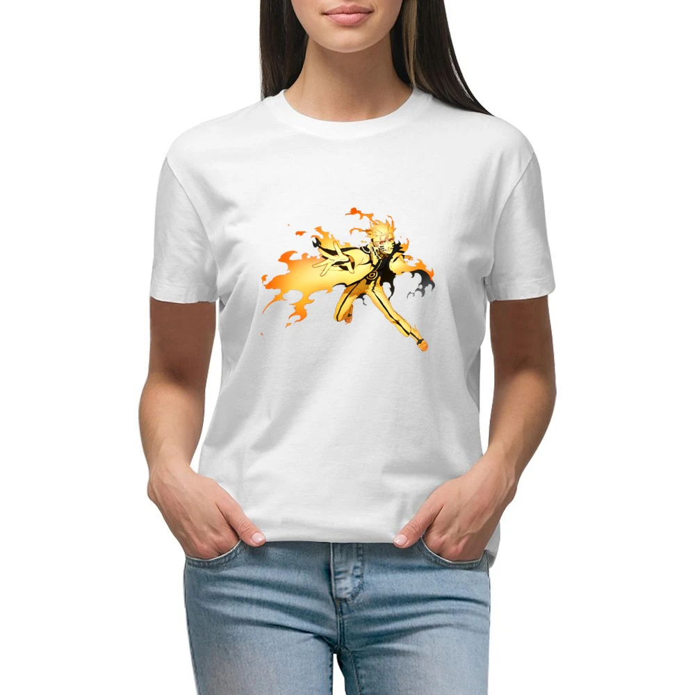 Hermit Naruto sage mode with kurama nine tails beast chakra anime mang Premium Women Ladies T-shirt