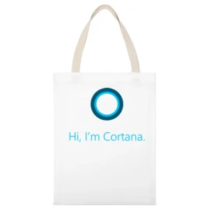 Hi I'm Cortana Microsoft Windows Nerdy Computer White Canvas Tote Shopping Bag