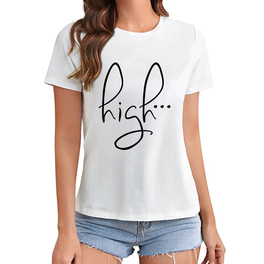 High Fun Party Graphic Tee Shirt Asian Size Women Ladies T-shirt