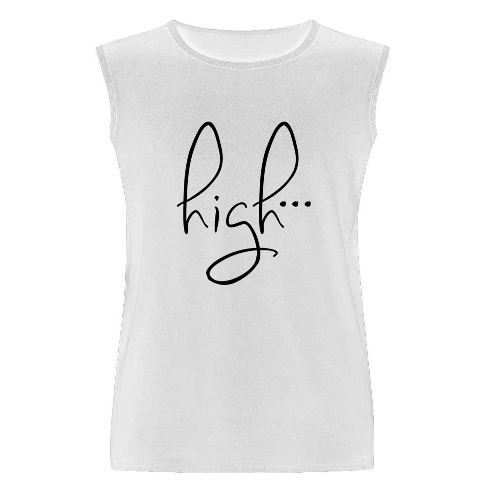 High Fun Party Graphic Tee Shirt Men Sleeveless T-Shirt