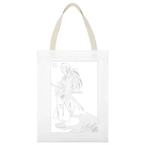 Himura Batosai Rurouni Kenshin Samurai x White Canvas Tote Shopping Bag