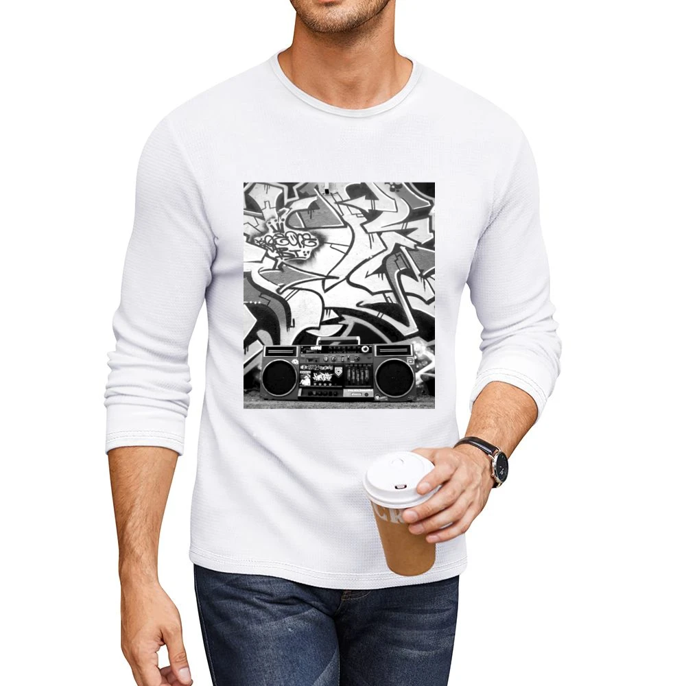 Hip Hip Ghetto Blaster Tshirt (All styles and colors available) Men CrewNeck Long Sleeve T-Shirt