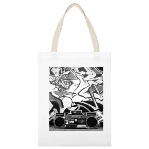 Hip Hip Ghetto Blaster Tshirt (All styles and colors available) White Canvas Tote Shopping Bag