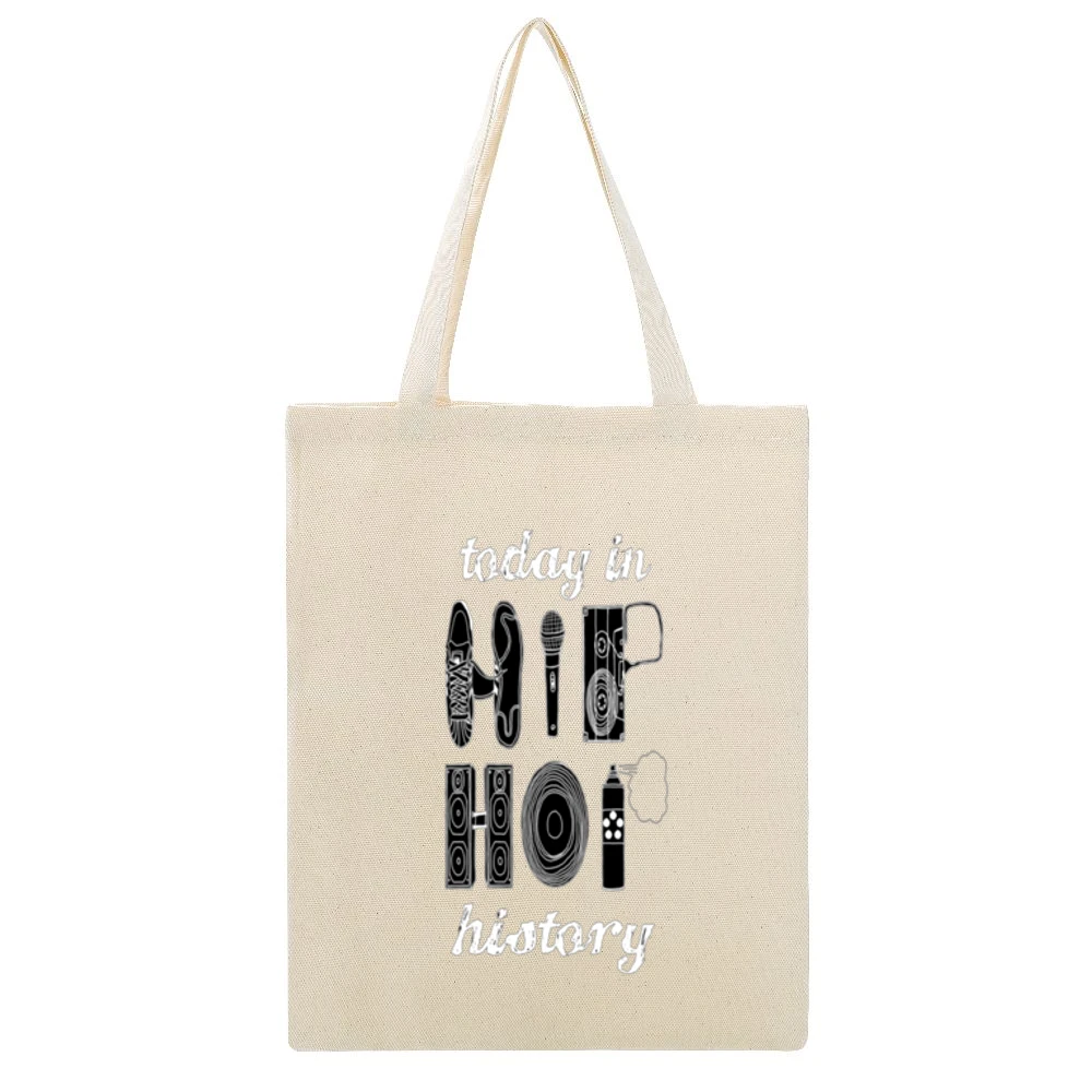Hip Hop Culture Tshirt Beige Canvas Tote Shopping Bag